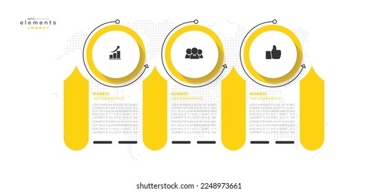 ilustración vectorial Plantilla de diseño infográfico con iconos y 3 opciones o pasos. Se puede usar para procesos, presentaciones, diseño, banner, gráfico de información.