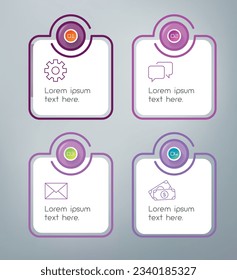 vector illustration Infographic design template with icons and 4 options or steps. Can be used for process, presentations, layout, banner, infographics.
