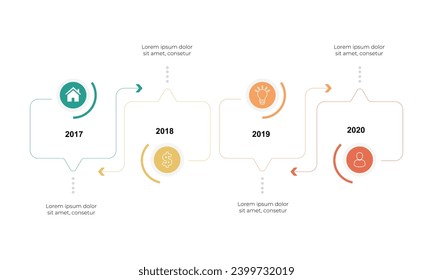 vector illustration Infographic design template with icons and 4 options or steps. Can be used for process, presentations, layout, banner, info graph.