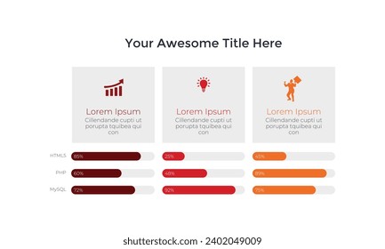 ilustración vectorial Plantilla de diseño infográfico con iconos y 3 opciones o pasos. Se puede usar para procesos, presentaciones, diseño, banner, gráfico de información.