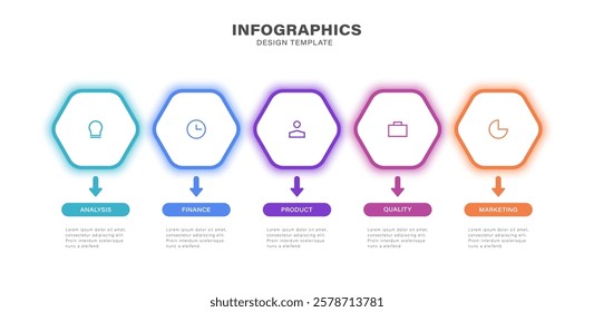 Vector illustration Infographic design template with icons and 5 options or steps.
