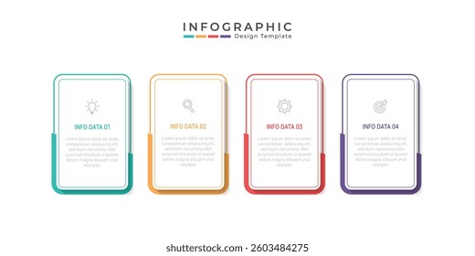 vector illustration Infographic design template with icons and 4 options or steps. Can be used for process, presentations, layout, banner,info graph.