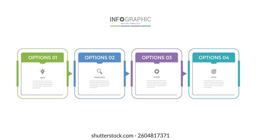 vector illustration Infographic design template with icons and 4 options or steps. Can be used for process, presentations, layout, banner,info graph.