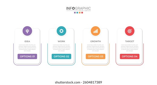 vector illustration Infographic design template with icons and 4 options or steps. Can be used for process, presentations, layout, banner,info graph.