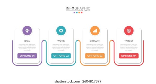 vector illustration Infographic design template with icons and 4 options or steps. Can be used for process, presentations, layout, banner,info graph.
