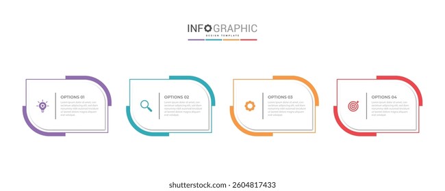 vector illustration Infographic design template with icons and 4 options or steps. Can be used for process, presentations, layout, banner,info graph.