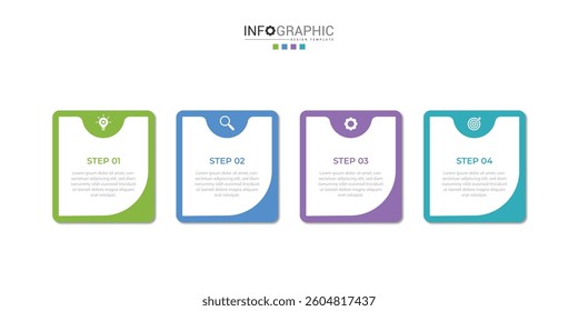 vector illustration Infographic design template with icons and 4 options or steps. Can be used for process, presentations, layout, banner,info graph.