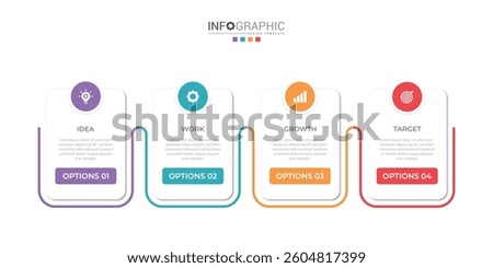 vector illustration Infographic design template with icons and 4 options or steps. Can be used for process, presentations, layout, banner,info graph.
