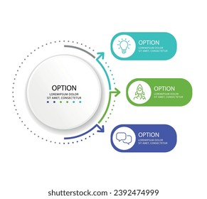 Vector illustration of the infographic element 3 steps.