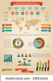 Vector illustration of infographic element and statistic about demographic.