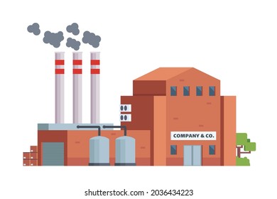 Vector illustration or infographic elements representing factory buildings for city illustration