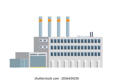 Vector illustration or infographic elements representing factory buildings for city illustration