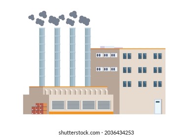 Vector illustration or infographic elements representing factory buildings for city illustration