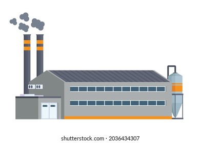 Vector illustration or infographic elements representing factory buildings for city illustration