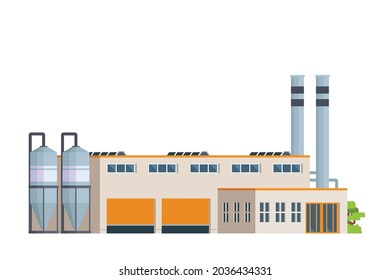 Vector illustration or infographic elements representing factory buildings for city illustration