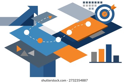 vector illustration of infographic elements, Strategic Planning Editorial Abstract Illustration