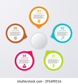 Vector illustration infographic five options.