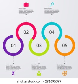 Vector illustration infographic five options.