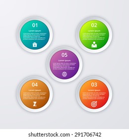 Vector illustration infographic five options.