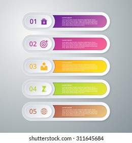 Vector illustration infographic five options.