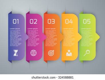 Vector illustration infographic five options.