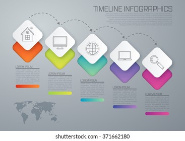 Vector illustration infographic five options. Stock vector