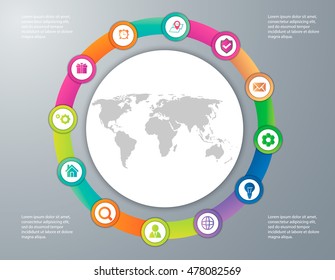 Vector illustration infographic five options. Stock vector