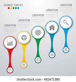 Vector illustration infographic five options. Stock vector