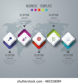 Vector illustration infographic five options. Stock vector