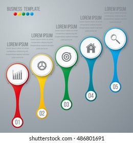 Vector illustration infographic five options. Stock vector