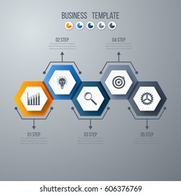 Vector illustration infographic five options. Stock vector