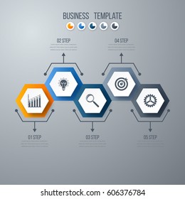 Vector illustration infographic five options. Stock vector