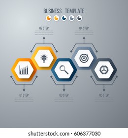 Vector illustration infographic five options. Stock vector