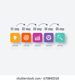 Vector illustration infographic five options. Stock vector