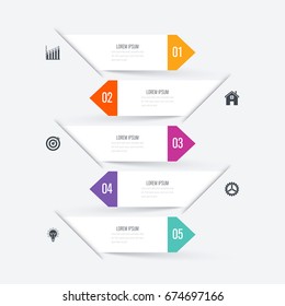 Vector illustration infographic five options. Stock vector