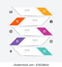 Vector illustration infographic five options. Stock vector