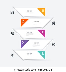 Vector illustration infographic five options. Stock vector
