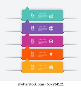 Vector illustration infographic five options. Stock vector