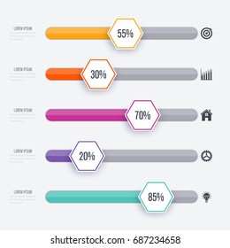 Vector illustration infographic five options. Stock vector