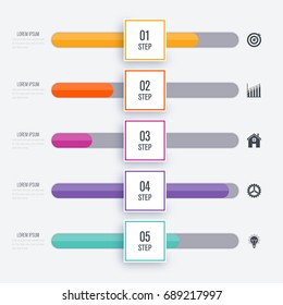 Vector illustration infographic five options. Stock vector