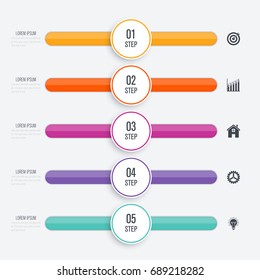 Vector illustration infographic five options. Stock vector