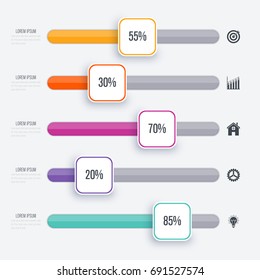 Vector illustration infographic five options. Stock vector