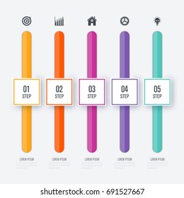 Vector illustration infographic five options. Stock vector