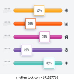 Vector illustration infographic five options. Stock vector