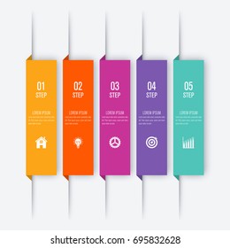 Vector illustration infographic five options. Stock vector