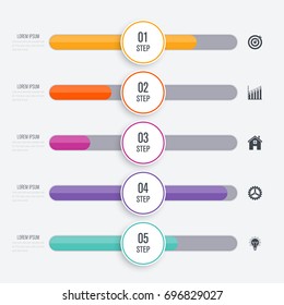 Vector illustration infographic five options. Stock vector