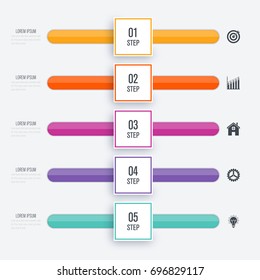 Vector illustration infographic five options. Stock vector