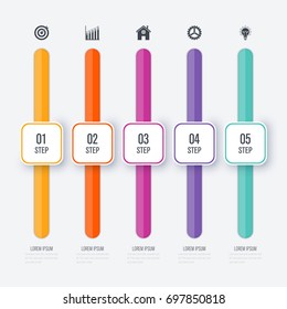 Vector illustration infographic five options. Stock vector