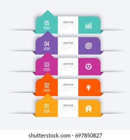 Vector illustration infographic five options. Stock vector