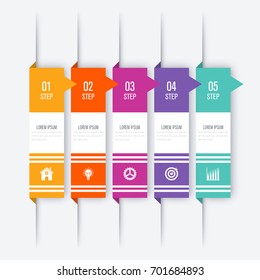 Vector illustration infographic five options. Stock vector